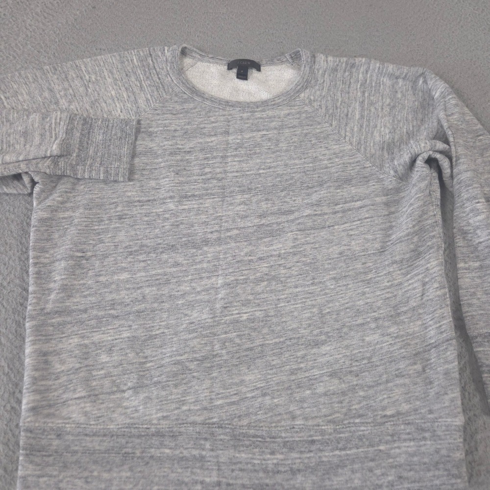 J.Crew Sweatshirt Womens S Grey Raglan Cotton French Terry Crew Neck Heathered